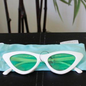 New Sunglass LA Green & White Cat Eye Glasses